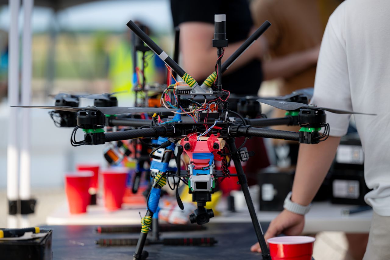 SAPIENCE drone fleet deployed during field operations at a NATO supported competition event.
