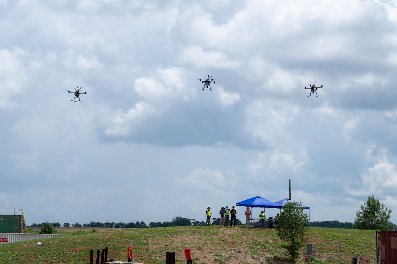 SAPIENCE multi drone cooperative teaming during autonomous swarm coordination exercise